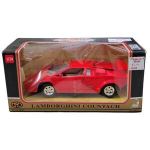 VTG Motormax Red Lamborghini Countach Die Cast Metal Model Car No. 68018 NIB